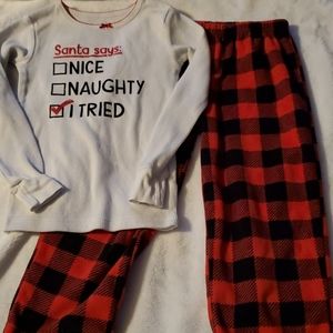 4T  thermal and fleece pajama